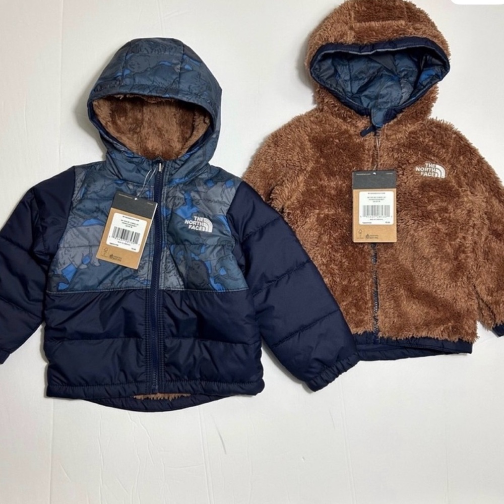 The North Face Navy and Brown Camouflage reversible Jacket